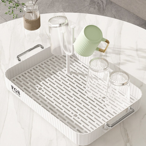 茶盤家用瀝水茶杯托盤長方形水果盤客廳托盤輕奢家用小型水杯托盤 茶盤家用瀝水茶杯托盤長方形水果盤客廳托盤輕奢家用小型水杯托盤