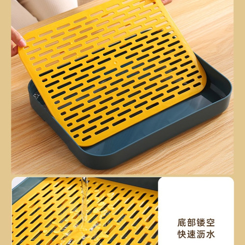 加高茶盤托盤放水杯子架置物架家用客廳茶具收納盤碗筷瀝水盤特大 加高茶盤托盤放水杯子架置物架家用客廳茶具收納盤碗筷瀝水盤特大