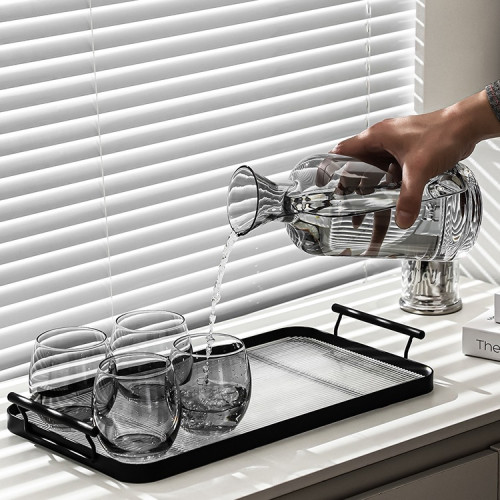 ins輕奢玻璃杯家用感喝水杯客廳待客杯子套裝泡茶水具茶壺無 ins輕奢玻璃杯家用感喝水杯客廳待客杯子套裝泡茶水具茶壺無