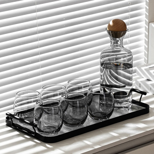 ins輕奢玻璃杯家用感喝水杯客廳待客杯子套裝泡茶水具茶壺無 ins輕奢玻璃杯家用感喝水杯客廳待客杯子套裝泡茶水具茶壺無