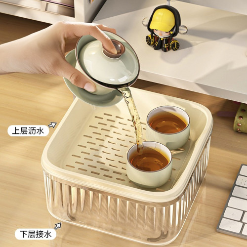 工位一人茶盤小茶具辦公室泡茶過濾桶小型瀝水年輕人的茶托盤 工位一人茶盤小茶具辦公室泡茶過濾桶小型瀝水年輕人的茶托盤