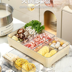 火鍋配菜盤備菜盤家用廚房分格收納多功能菜盤子瀝水托盤