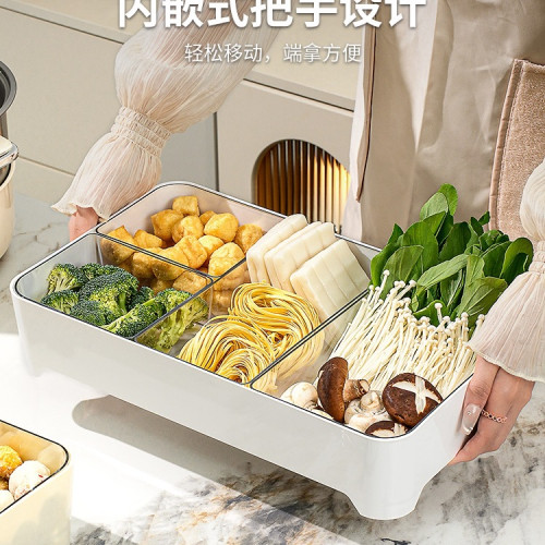 火鍋配菜盤備菜盤家用廚房分格收納多功能菜盤子瀝水托盤