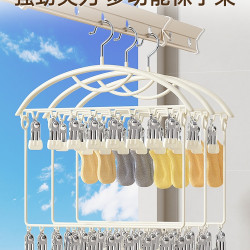 曬襪子多夾子晾衣架家用陽台無痕不鏽鋼多功能內褲防風涼襪夾