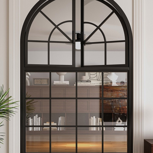 法式鐵藝拱形窗復古圓弧隔斷室內窗戶鋁合金仿古弧形裝飾玻璃窗戶 法式鐵藝拱形窗復古圓弧隔斷室內窗戶鋁合金仿古弧形裝飾玻璃窗戶