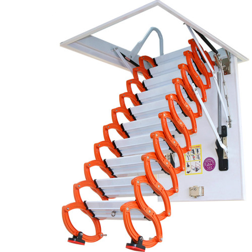 加厚閣樓伸縮樓梯家用隱形手動伸拉折曡升降隱藏室內樓梯電 加厚閣樓伸縮樓梯家用隱形手動伸拉折曡升降隱藏室內樓梯電