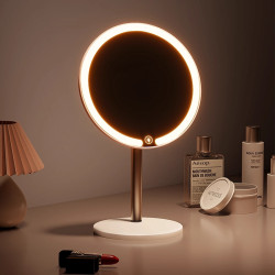 學生宿舍2025新款鏡子化妝鏡led帶燈桌面桌上型家用梳妝高清髮補光