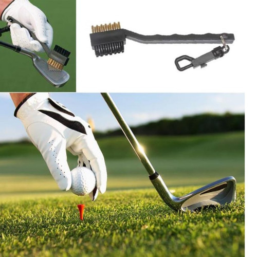高爾夫球桿雙面刷高爾夫刷子帶蓋保護刷球桿清潔刷golf用品毛刷