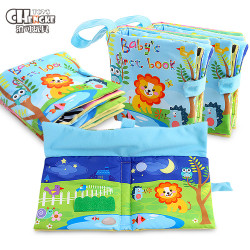 嬰幼兒寶寶早教手掌書布書英文數字多種認知魔術釦嬰兒玩具