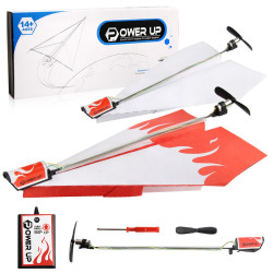 兒童戶外新款馬達電動紙飛機模型折曡DIY紙製動力玩具 