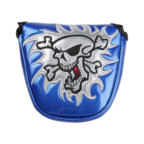 高爾夫推桿套亮面骷髏頭半圓球桿套Mallet putter cover桿頭套 高爾夫推桿套亮面骷髏頭半圓球桿套Mallet putter cover桿頭套