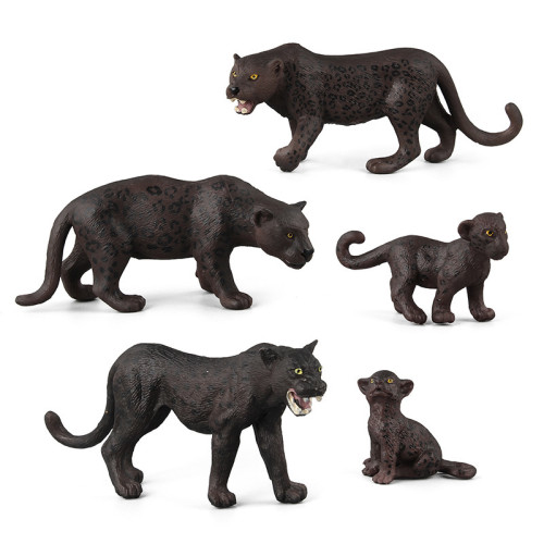 11CM實心黑豹野生動物園模型仿真 豹子動物模型擺件 11CM實心黑豹野生動物園模型仿真 豹子動物模型擺件
