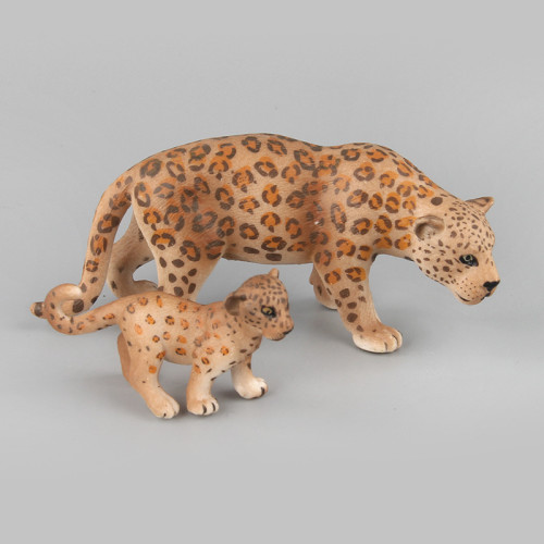 小包11CM實心野生動物園豹子森林動物模型玩具4件套裝 小包11CM實心野生動物園豹子森林動物模型玩具4件套裝