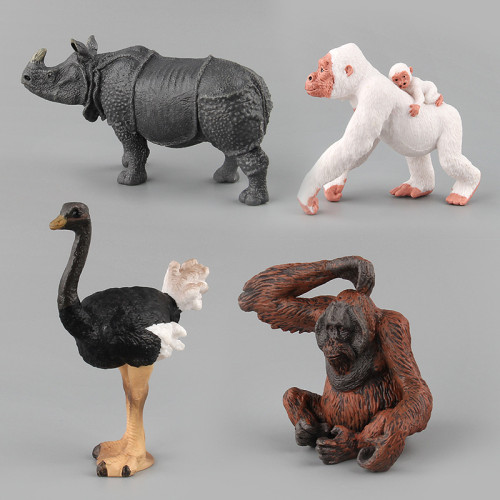 9款仿真實心野生動物園猩猩鴕鳥犀牛野豬兒童禮品擺件 9款仿真實心野生動物園猩猩鴕鳥犀牛野豬兒童禮品擺件