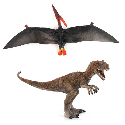 下顎可動仿真野生動物實心侏羅紀恐龍模型暴龍翼龍模型 下顎可動仿真野生動物實心侏羅紀恐龍模型暴龍翼龍模型