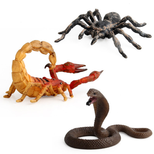 仿真實心崑蟲模型動物沙盤場景擺設科教認知動物模型6款