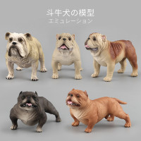 動物模型實心仿真鬥牛犬惡霸狗沙皮狗模型動物模型擺件
