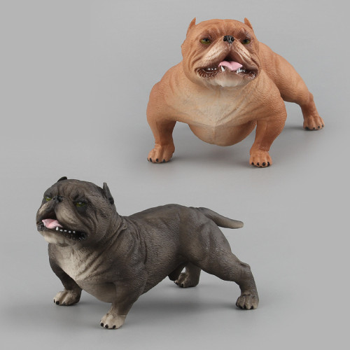 動物模型實心仿真鬭牛犬惡霸狗沙皮狗模型動物模型擺件 動物模型實心仿真鬭牛犬惡霸狗沙皮狗模型動物模型擺件