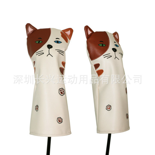 高爾夫木桿套髮球桿球道木帽套可愛貓咪球pu桿套 高爾夫木桿套髮球桿球道木帽套可愛貓咪球pu桿套