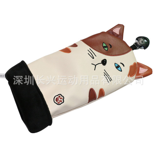 高爾夫木桿套髮球桿球道木帽套可愛貓咪球pu桿套 高爾夫木桿套髮球桿球道木帽套可愛貓咪球pu桿套