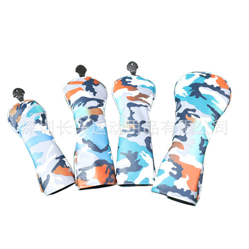 高爾夫球桿套木桿套 帽套迷彩桿頭套保護套一套 高爾夫球桿套木桿套 帽套迷彩桿頭套保護套一套