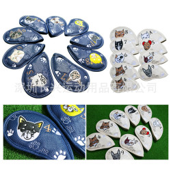 高爾夫Pu鐵桿套卡通可愛多色可選 高爾夫球桿套9衹裝球桿保護套