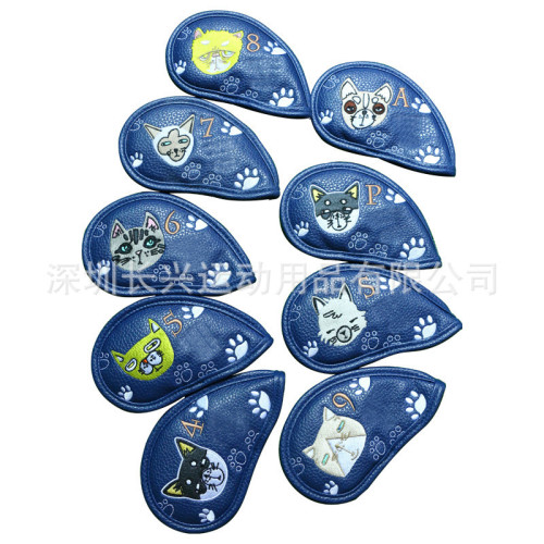 高爾夫Pu鐵桿套卡通可愛多色可選 高爾夫球桿套9衹裝球桿保護套