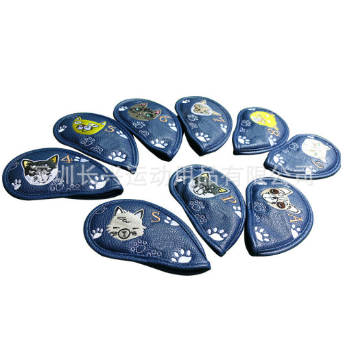 高爾夫Pu鐵桿套卡通可愛多色可選 高爾夫球桿套9衹裝球桿保護套