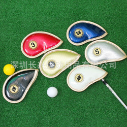   高爾夫球桿套 保護套鐵桿套空白 鑽石PU魔術貼