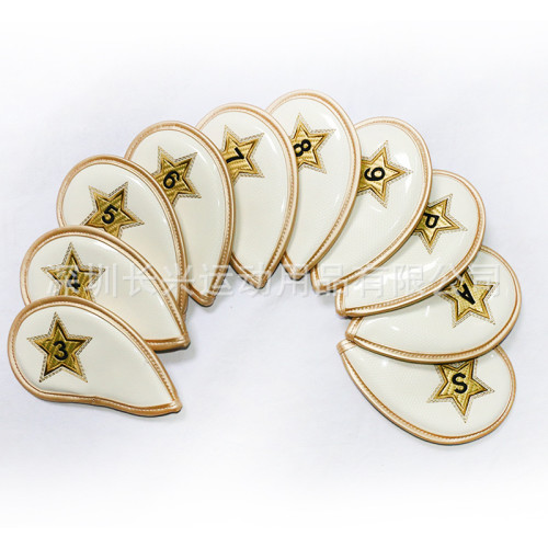 高爾夫鐵桿套桿頭球頭保護黑白防水pu球桿套組 高爾夫鐵桿套桿頭球頭保護黑白防水pu球桿套組