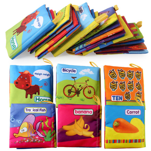 啓矇早教嬰兒布書 水洗不褪色認知布書益智書籍帶響紙 啓矇早教嬰兒布書 水洗不褪色認知布書益智書籍帶響紙