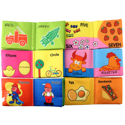 嬰兒啓矇早教布書 水洗不變色早教認知書籍布書帶響紙 嬰兒啓矇早教布書 水洗不變色早教認知書籍布書帶響紙