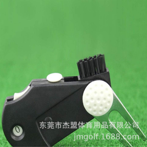 高爾夫清潔刷多功能 五合一工具叉果嶺修復叉計分器可攜式