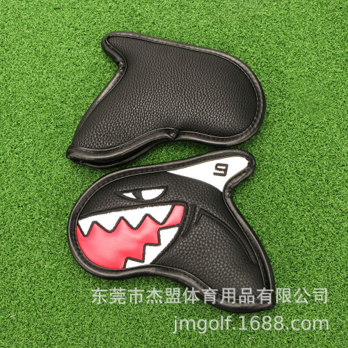 高爾夫球桿帽套鐵桿套鯊魚個性高檔桿頭套保護套