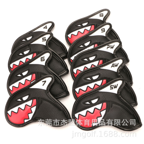 高爾夫球桿帽套鐵桿套鯊魚個性高檔桿頭套保護套