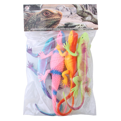 捏捏叫軟膠森林蜥蜴變色龍模型 爬行動物兒童模型擺件 捏捏叫軟膠森林蜥蜴變色龍模型 爬行動物兒童模型擺件