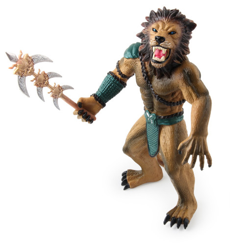 仿真野生動物實心狼人獅子金剛戰士動物 手辦擺件模型玩具 仿真野生動物實心狼人獅子金剛戰士動物 手辦擺件模型玩具