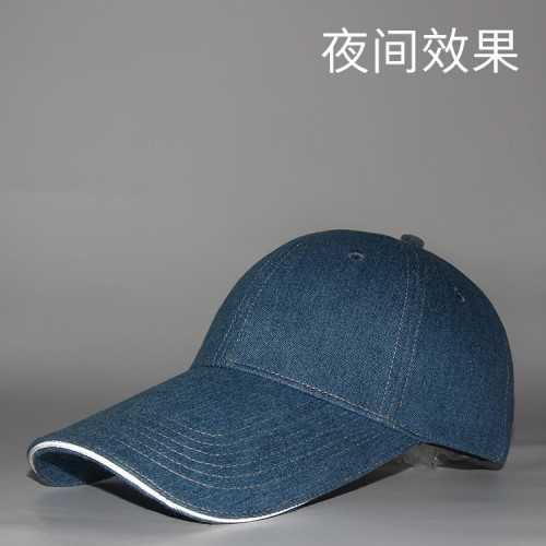 玉戈春夏韓版男女士牛仔洗水棒球帽休閒三文治帽舌夜間反光鴨舌帽
