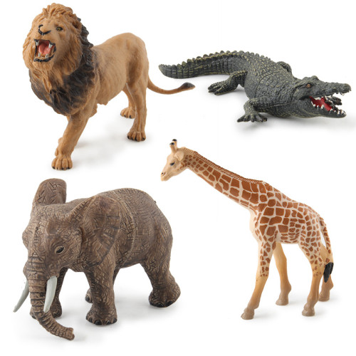 禮盒套裝動物仿真模型 獅子老虎鱷魚長頸鹿模型擺件玩具 禮盒套裝動物仿真模型 獅子老虎鱷魚長頸鹿模型擺件玩具