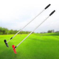 高爾夫球場設備 球場用品園藝迷你塑膠雙面沙耙 高爾夫鋁桿沙耙