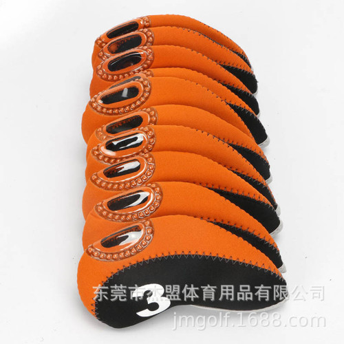 高爾夫鐵桿套球桿帽套桿頭保護套10個/組耐用防滑高品質可攜式防護