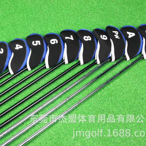 高爾夫鐵桿套球桿帽套桿頭保護套10個/組耐用防滑高品質可攜式防護