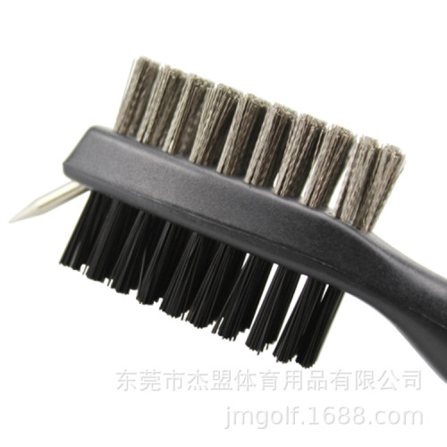 新款高爾夫球桿清潔刷球頭雙面尼龍鋼毛刷防銹節日禮品