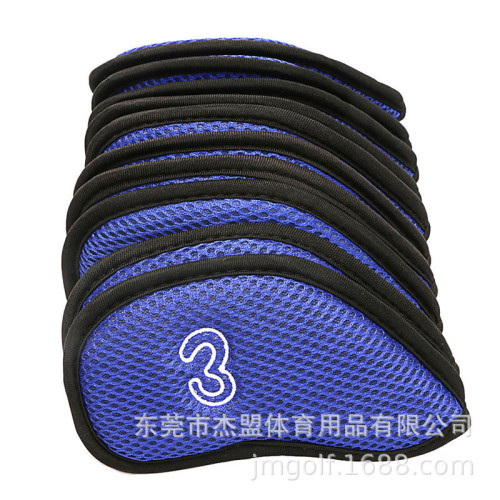 新款高爾夫鐵桿套球桿帽套桿頭保護套網布10個/包耐用承接golf 新款高爾夫鐵桿套球桿帽套桿頭保護套網布10個/包耐用承接golf