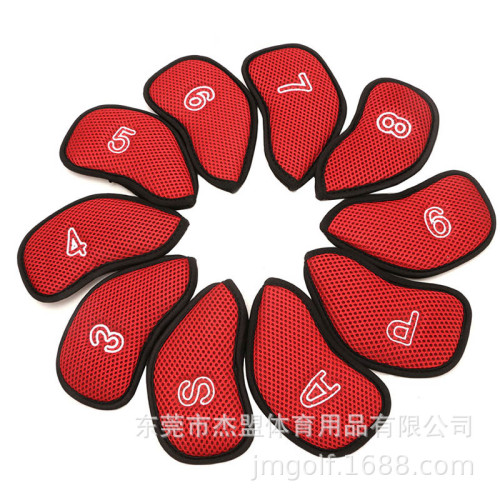 新款高爾夫鐵桿套球桿帽套桿頭保護套網布10個/包耐用承接golf 新款高爾夫鐵桿套球桿帽套桿頭保護套網布10個/包耐用承接golf