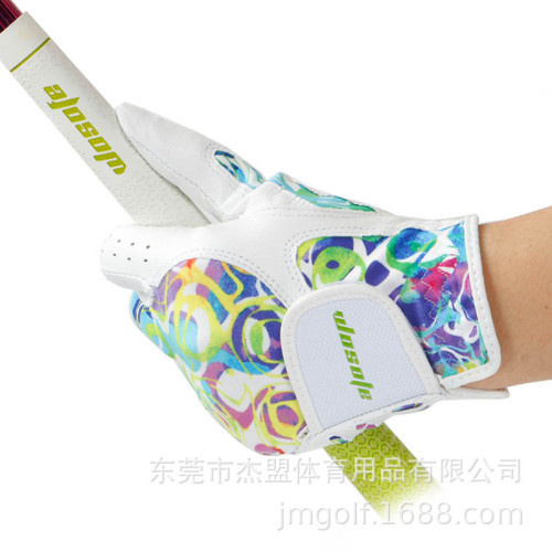 高爾夫手套女士golf幻彩色羊皮耐磨透氣時尚運動花色一雙透氣耐磨 高爾夫手套女士golf幻彩色羊皮耐磨透氣時尚運動花色一雙透氣耐磨