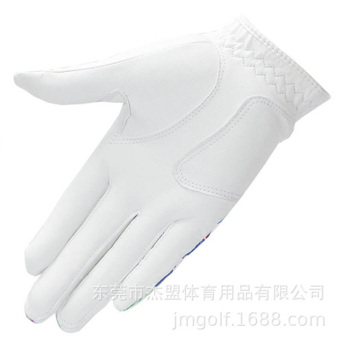 高爾夫手套女士golf幻彩色羊皮耐磨透氣時尚運動花色一雙透氣耐磨 高爾夫手套女士golf幻彩色羊皮耐磨透氣時尚運動花色一雙透氣耐磨