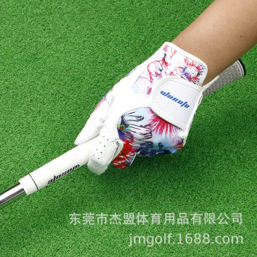 高爾夫手套女士golf雙手羊皮耐磨透氣時尚運動花色潮流元素高彈力 高爾夫手套女士golf雙手羊皮耐磨透氣時尚運動花色潮流元素高彈力