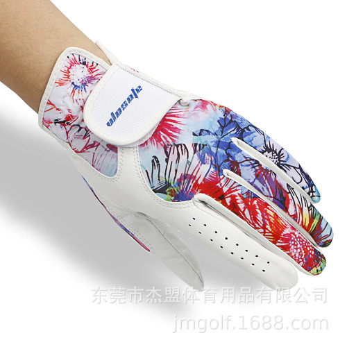 高爾夫手套女士golf雙手羊皮耐磨透氣時尚運動花色潮流元素高彈力 高爾夫手套女士golf雙手羊皮耐磨透氣時尚運動花色潮流元素高彈力