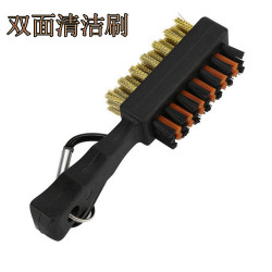 高爾夫球桿清潔刷雙面刷帶登山釦清潔工具球桿頭溝槽護理配件防滑